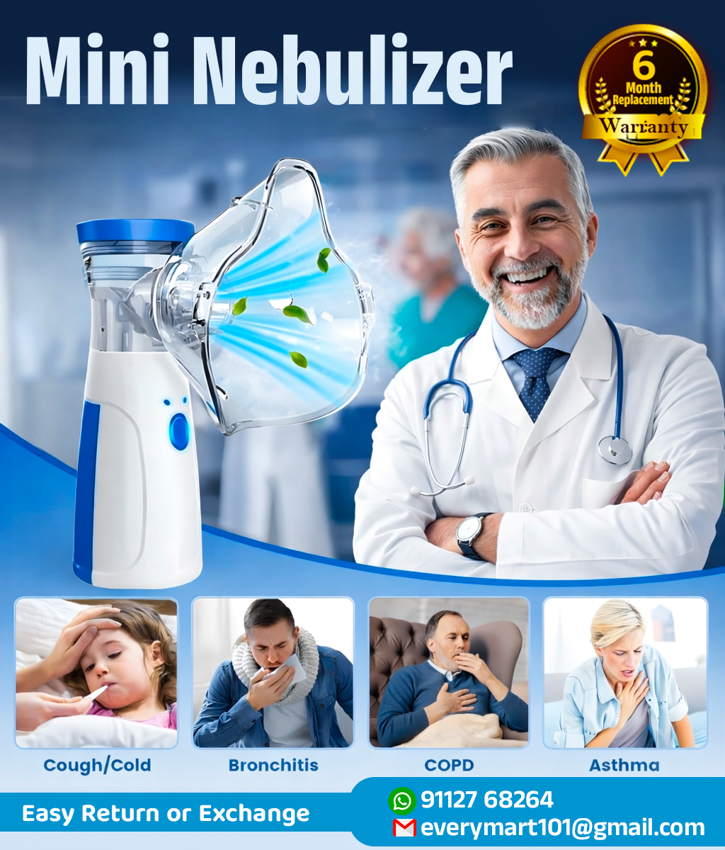 Portable Nebulizer for Kids,Adults for Breathing Problem White-Blue Nebulizer